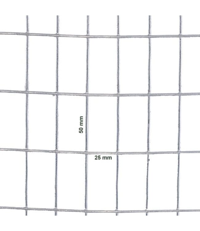 Garmix Rete per visoni 25 x 50mm 2,1mm 50cm x 10m zincata