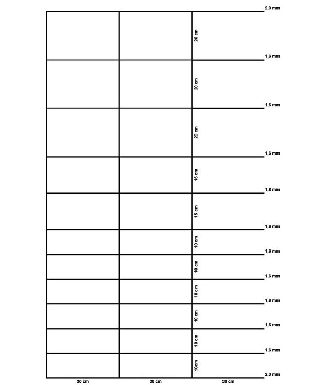 Garmix Rete per pecore 2,00 mm / 1,60 mm 150 cm-12-30 cm