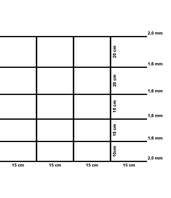 Garmix Rete per pecore 2,00 mm / 1,60 mm 80 cm-6-15 cm