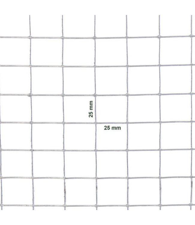 Garmix Rete da voliera 25 x 25 mm 2 mm 100 cm x 5 m zincata