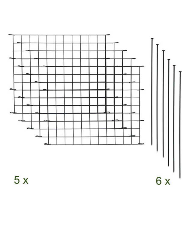 Garmix Rete da giardino Evel 11 pezzi 71x71cm 6X6cm Nero