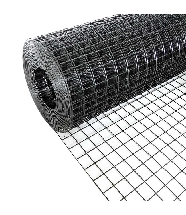 Garmix Garze per voliere 25x25mm 1,50mm 100cm x 25m Acciaio inossidabile rivestito in Nero
