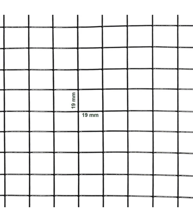 Garmix Garza per voliere 19x19mm 1,00mm 100cm x 25m Acciaio inossidabile rivestito in Nero