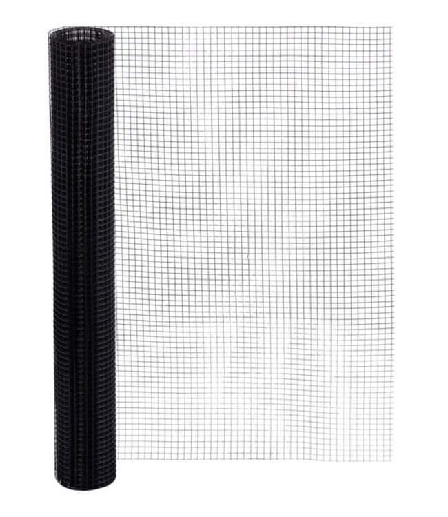 Garmix Garza per voliere 12x12mm 1,00mm 100cm x 25m Acciaio inossidabile rivestito in Nero