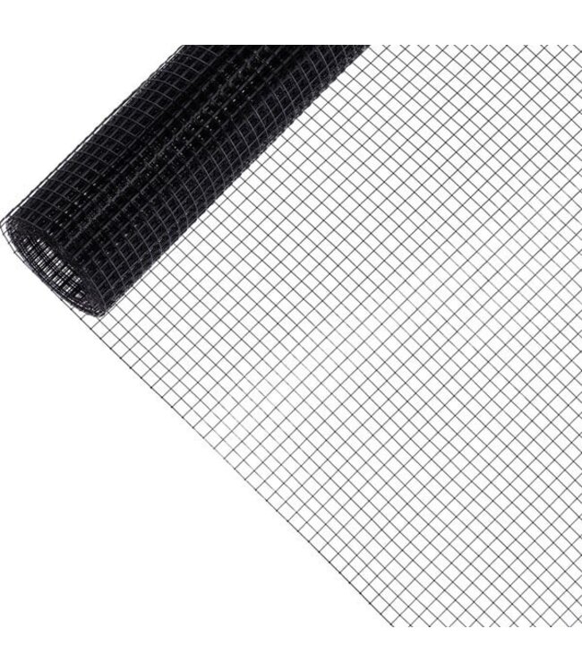 Garmix Garza per voliere 12x12mm 1,00mm 100cm x 25m Acciaio inossidabile rivestito in Nero