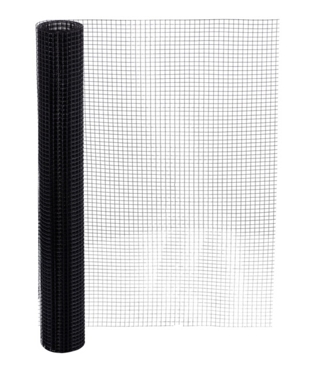 Garmix Garza per voliere 12x12mm 0,80mm 100cm x 25m Acciaio inossidabile rivestito in Nero
