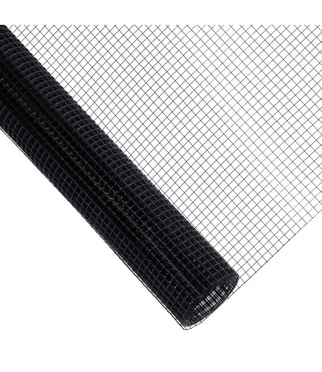 Garmix Garza per voliere 12x12mm 0,80mm 100cm x 25m Acciaio inossidabile rivestito in Nero