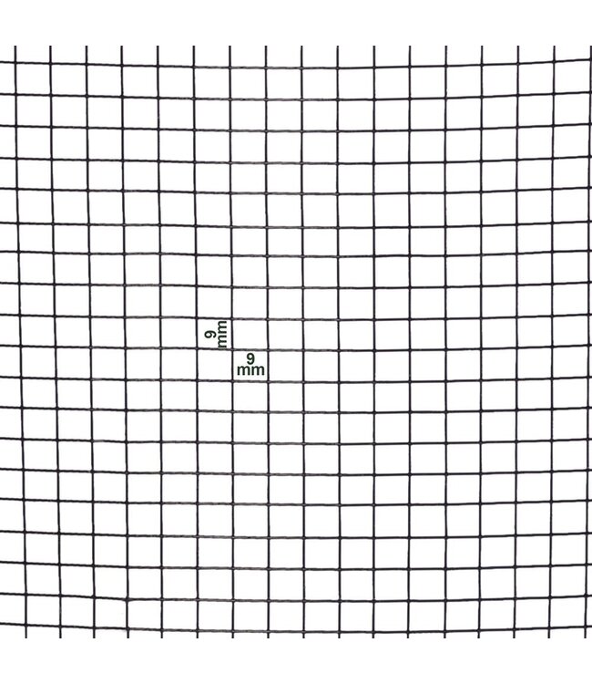 Garza per voliere 9x9mm 1,00mm 100cm x 1m Acciaio inossidabile rivestito in Nero