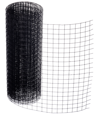Garza per voliere 25x25mm 1,2mm 50cm x 10m Nero Garza per voliere 25x25mm 1,2mm 50cm x 10m Nero