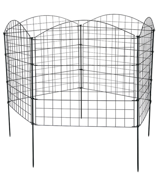 Garmix Rete convessa da giardino per laghetti 11 pezzi 71x79cm 6X6cm Nero