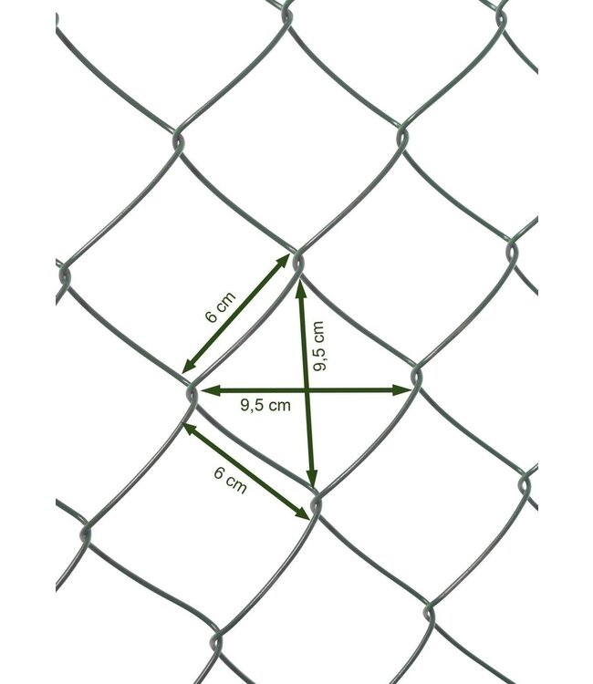 Garmix Rete romboidale 60x60mm 2,6mm 175cm, 15m Verde