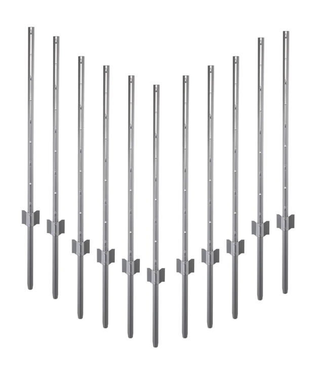 Garmix Paletti in metallo W Mesh 125cm grigio argento, 11 pezzi