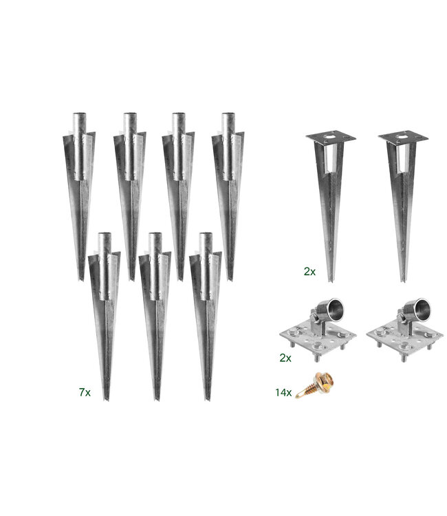 Garmix Set di portapali 7x per pali rotondi da 34 mm