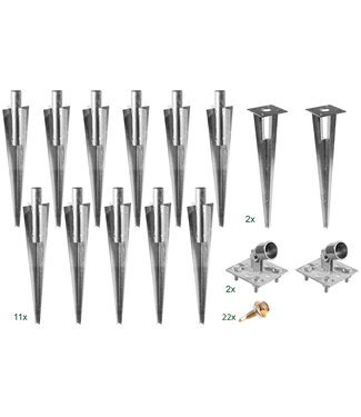 Garmix Set di supporti per pali 11x per pali rotondi da 34 mm