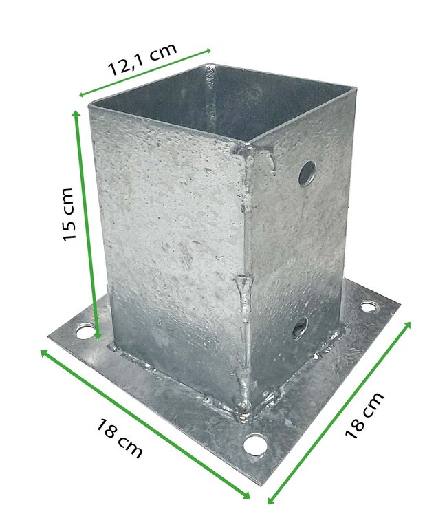 Garmix post holder base plate 121x121mm