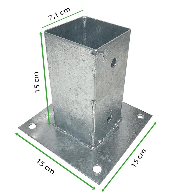 Garmix post holder base plate 71x71mm