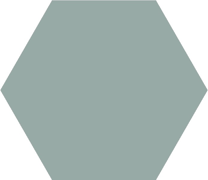 TopCer Field Materials L4413 Turquoise Mat Hexagon 10x10