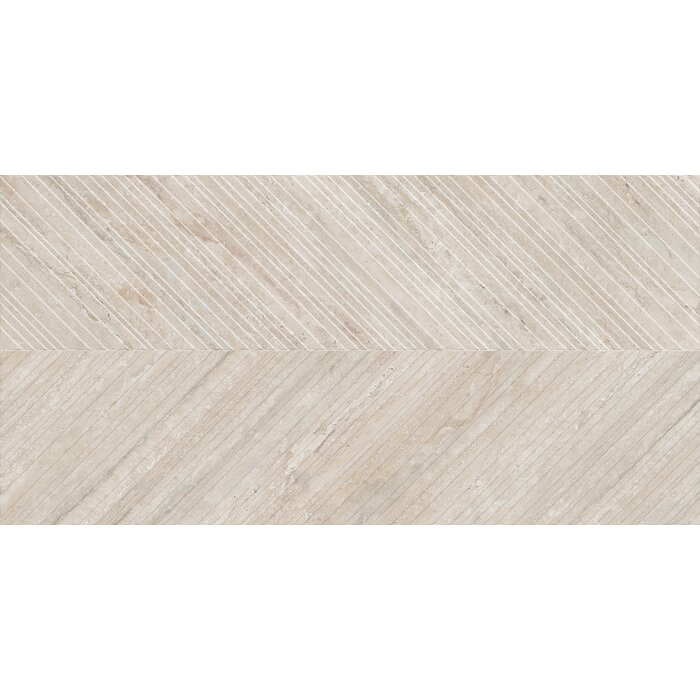 CeraVision Travertine Chevron Light Anticato Mat Decor 60x120 Rett