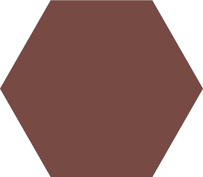 TopCer Field Materials L4420 Brick Red Mat Hexagon 10x10