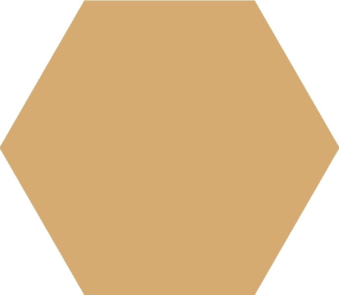 TopCer Field Materials L4421 Ochre Yellow Mat Hexagon 10x10