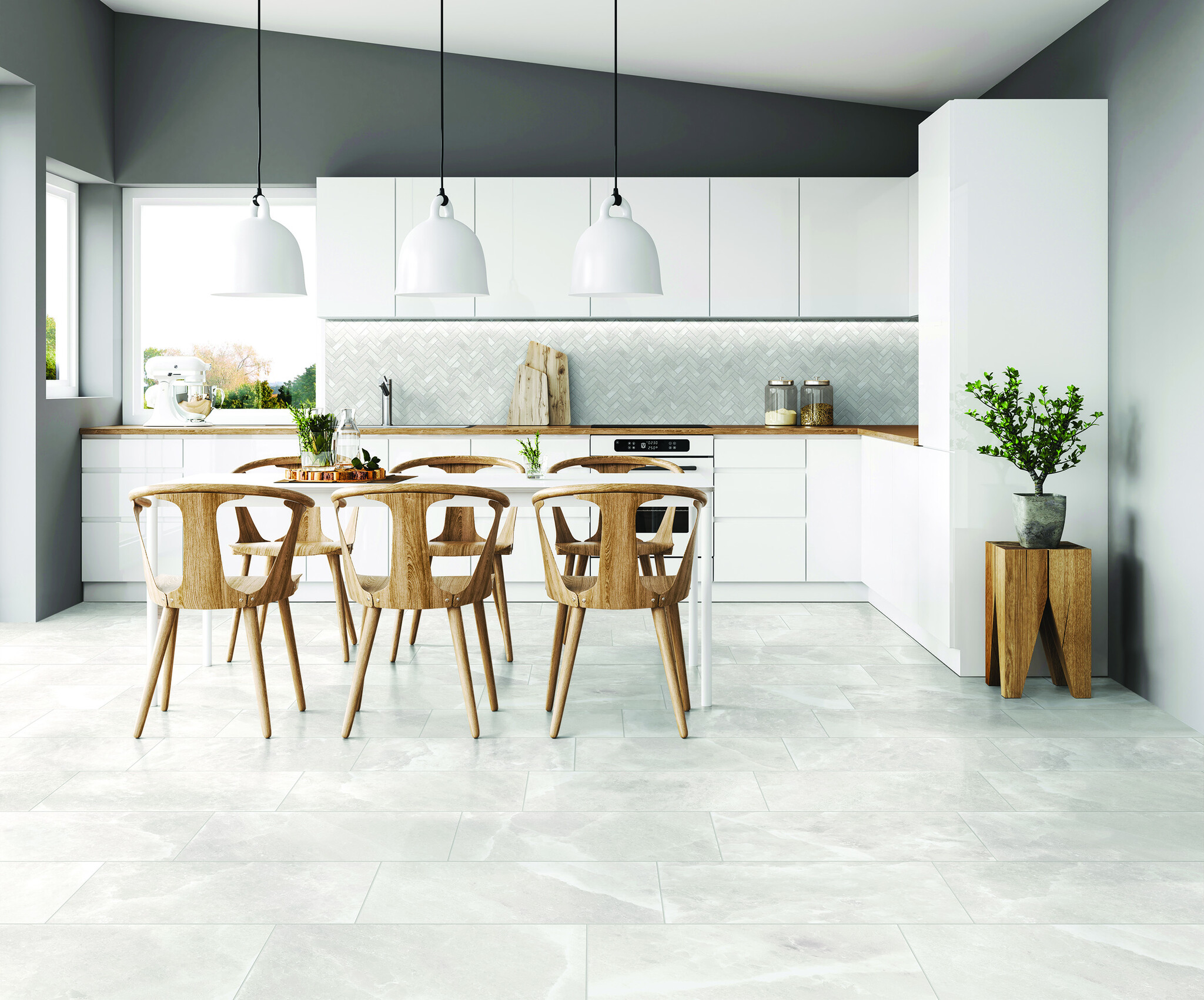 CeraVision Salt Stone Ice Chevron Mat Mozaiek 30x30