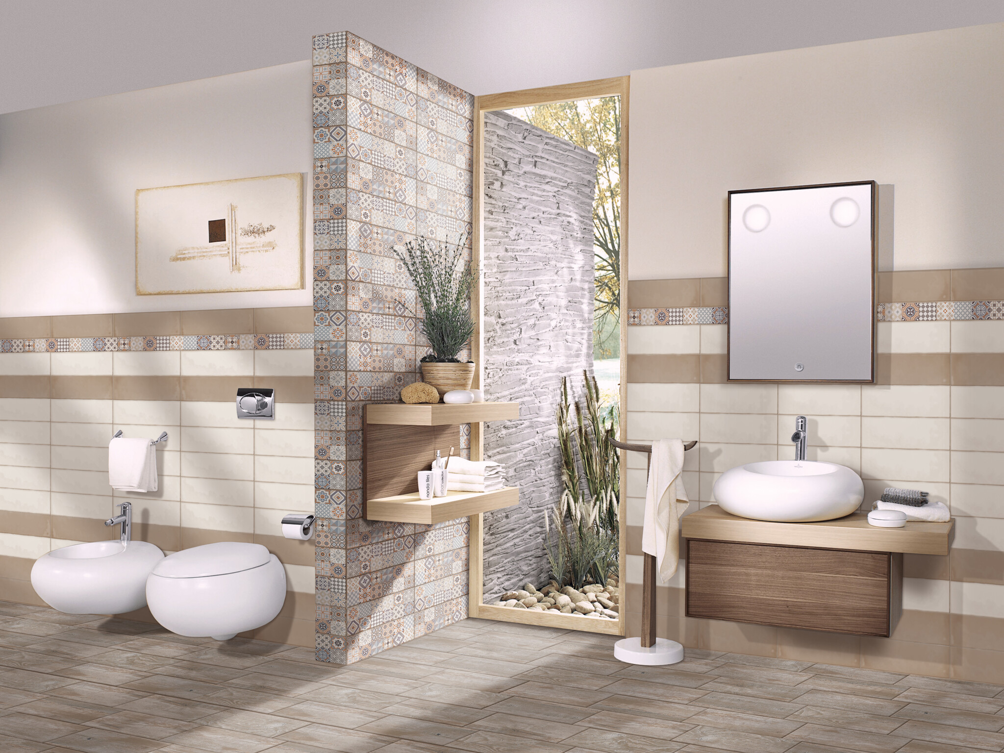 CeraVision Urban Bone Zijdeglans Handvorm 7,5x15