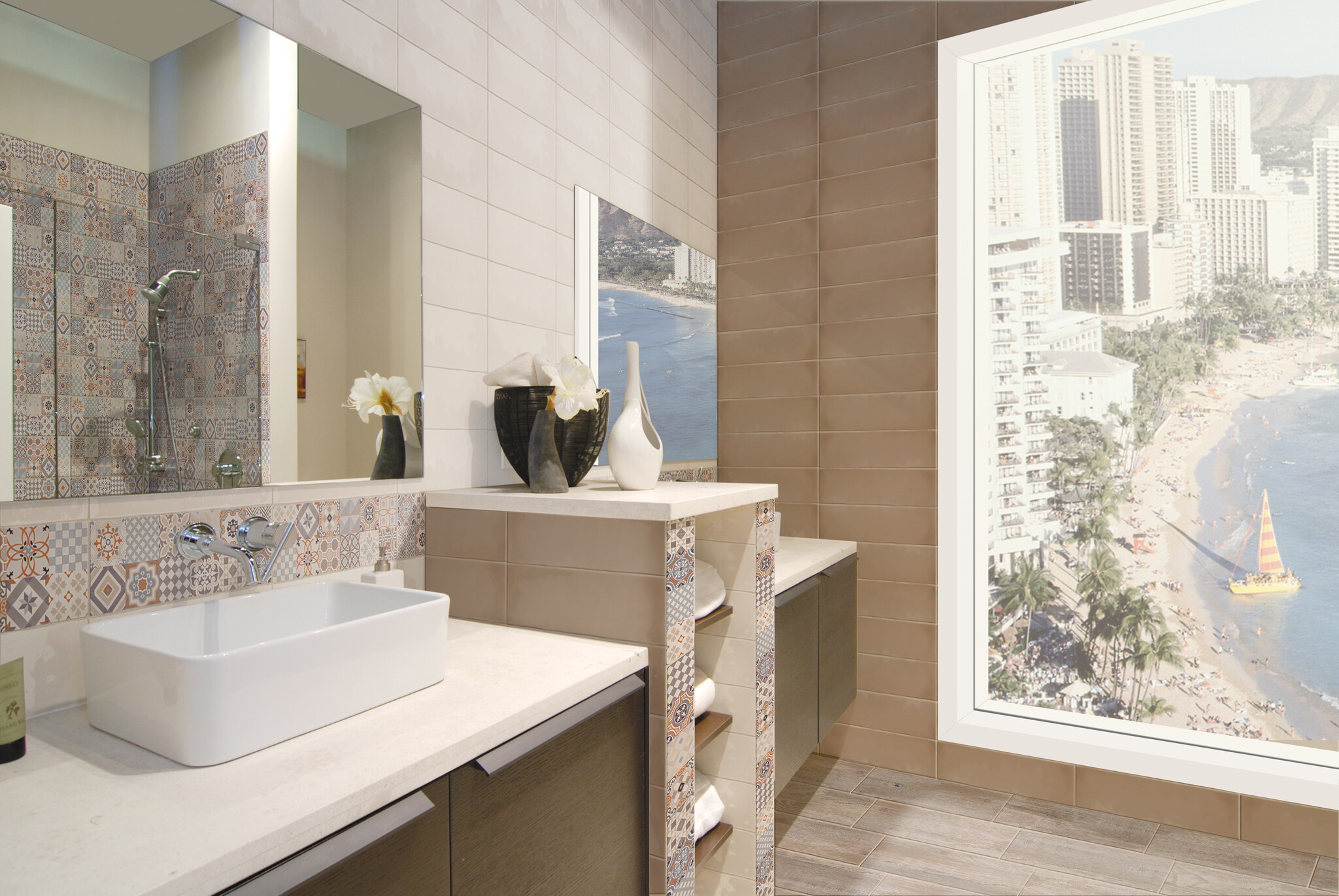 CeraVision Urban Mocha Zijdeglans Handvorm 7,5x30