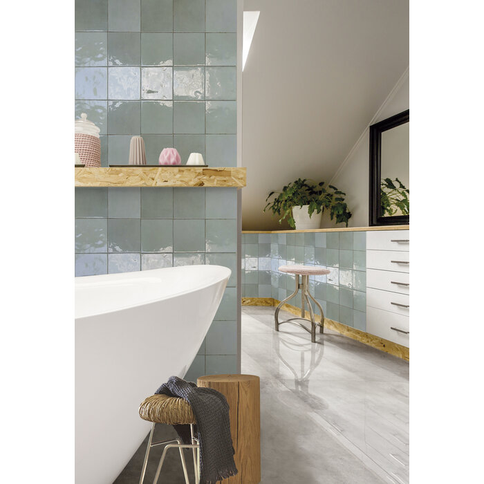 CeraVision Zel Tetuan Teal Glans Handvorm 13x13