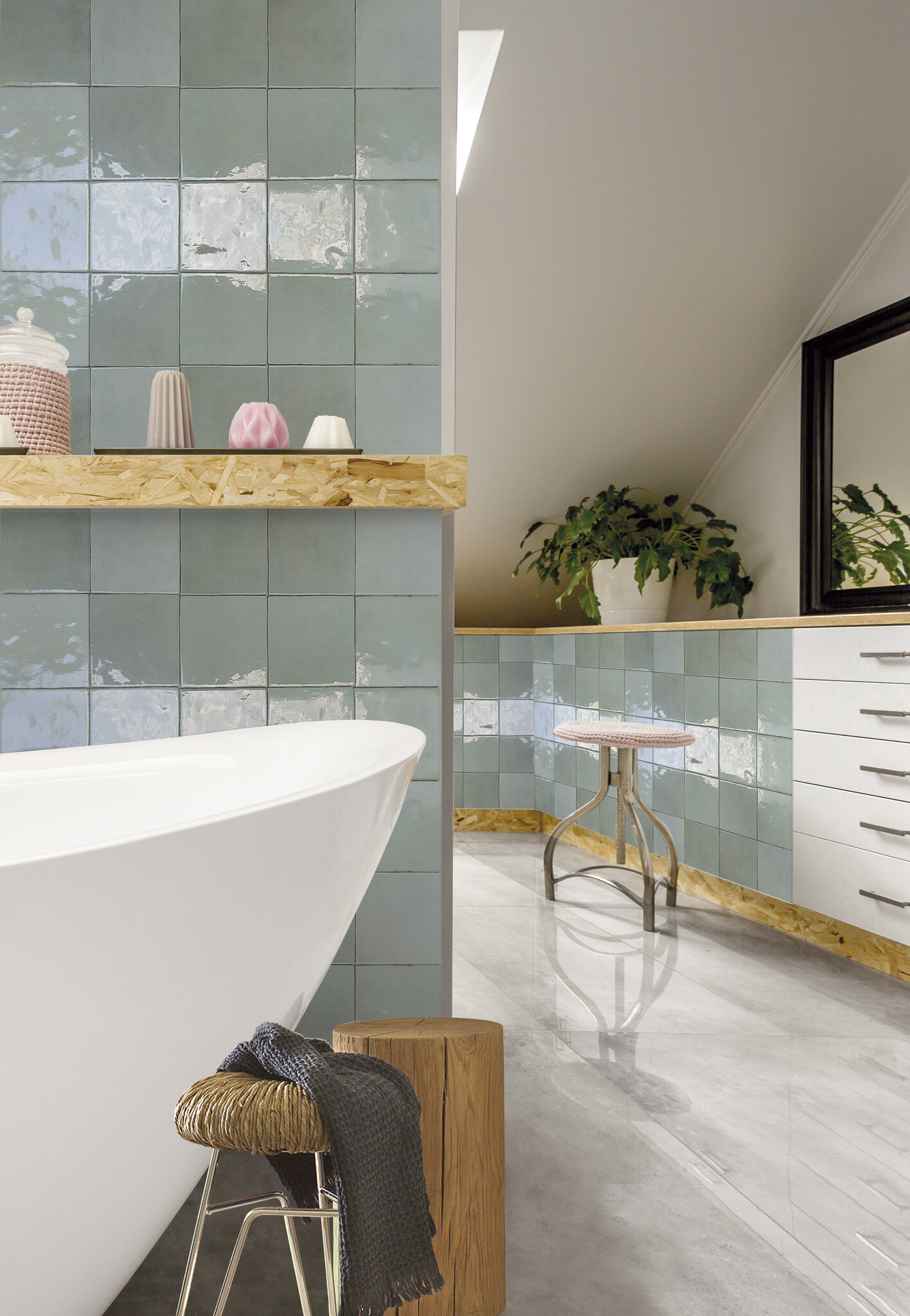 CeraVision Zel Tetuan Teal Glans Handvorm 13x13