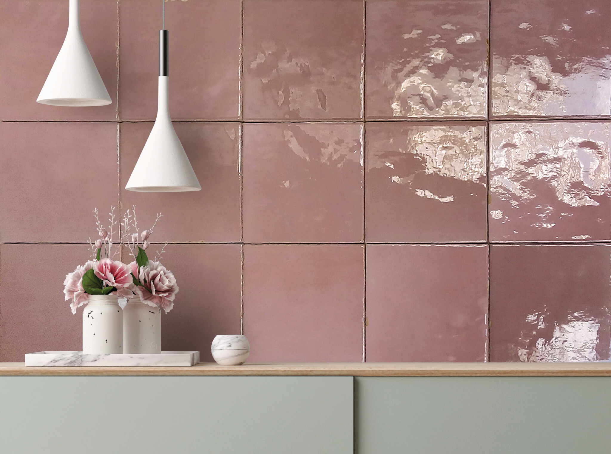 CeraVision Zel Rabat Rose Glans Handvorm 13x13