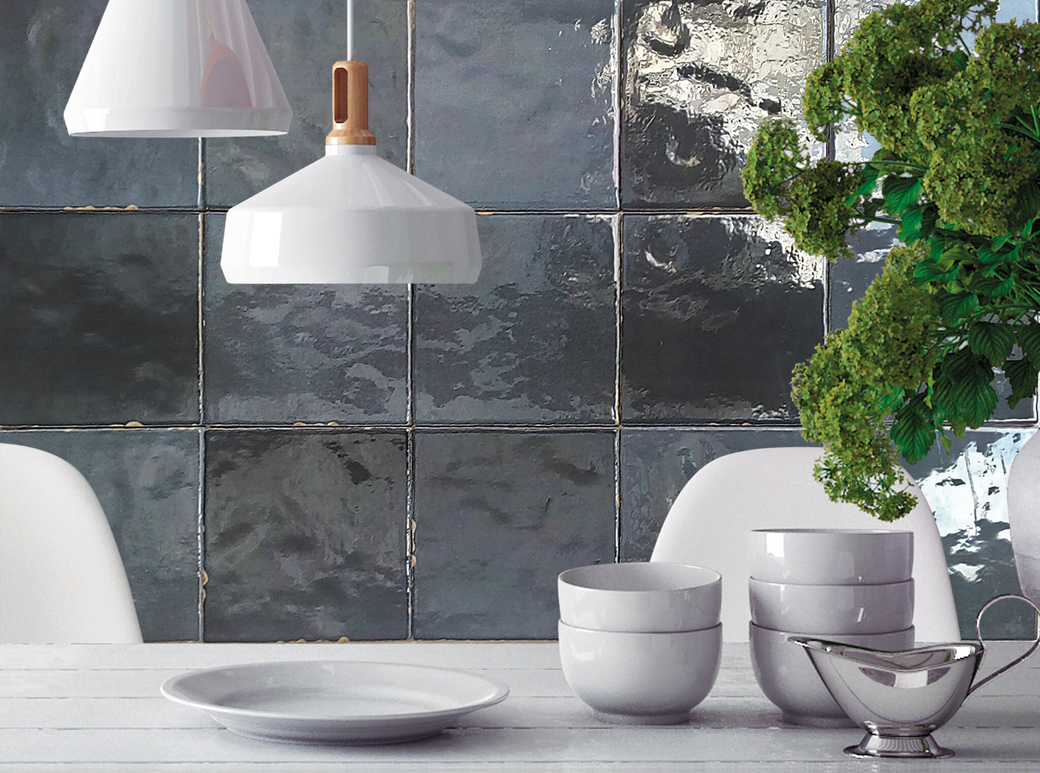 CeraVision Zel Tangier Grey Glans Handvorm 13x13