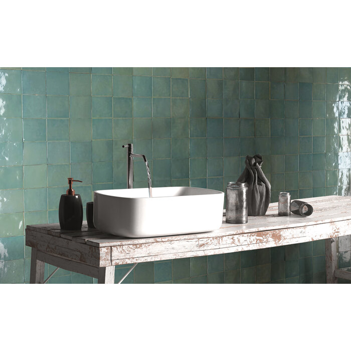 CeraVision Manara Clay Tamir Turquesa Glans Handvorm 10x10