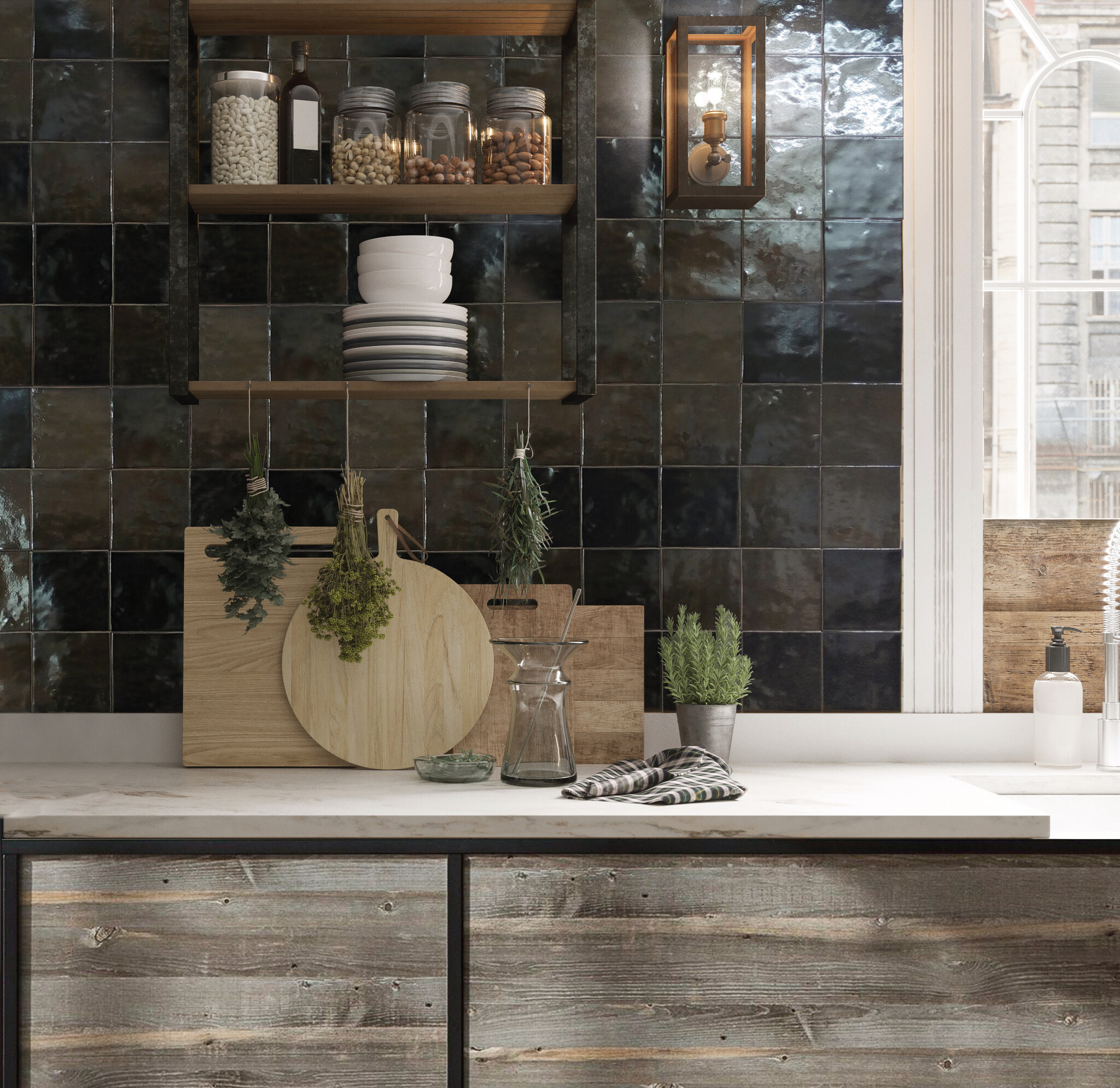 CeraVision Manara Clay Berber Black Glans Handvorm 10x10