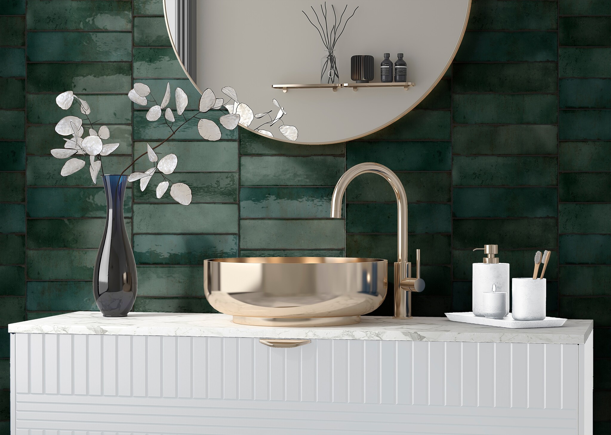 CeraVision Cosmos Green Glans Handvorm 6,9x24