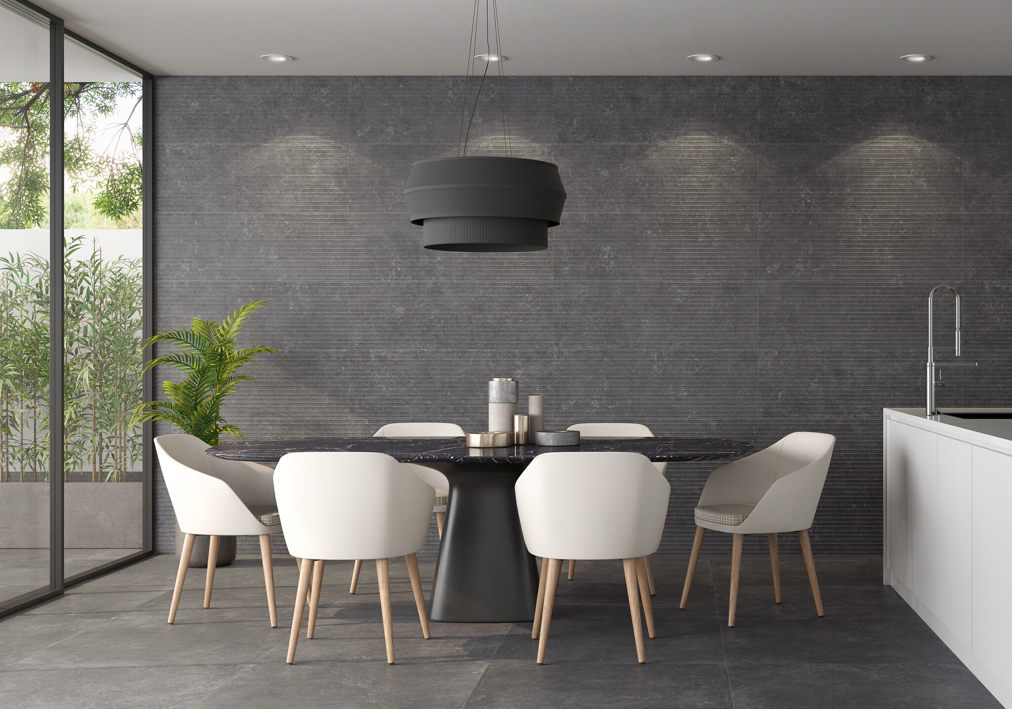 CeraVision B-Stone Outline Gris Mat Decor 25x75 Rett