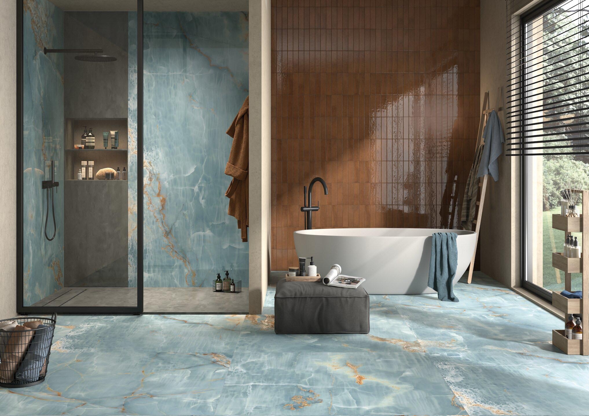 Imola Ceramica The Room BLU AQ6 LP Glans 60x120 Rett