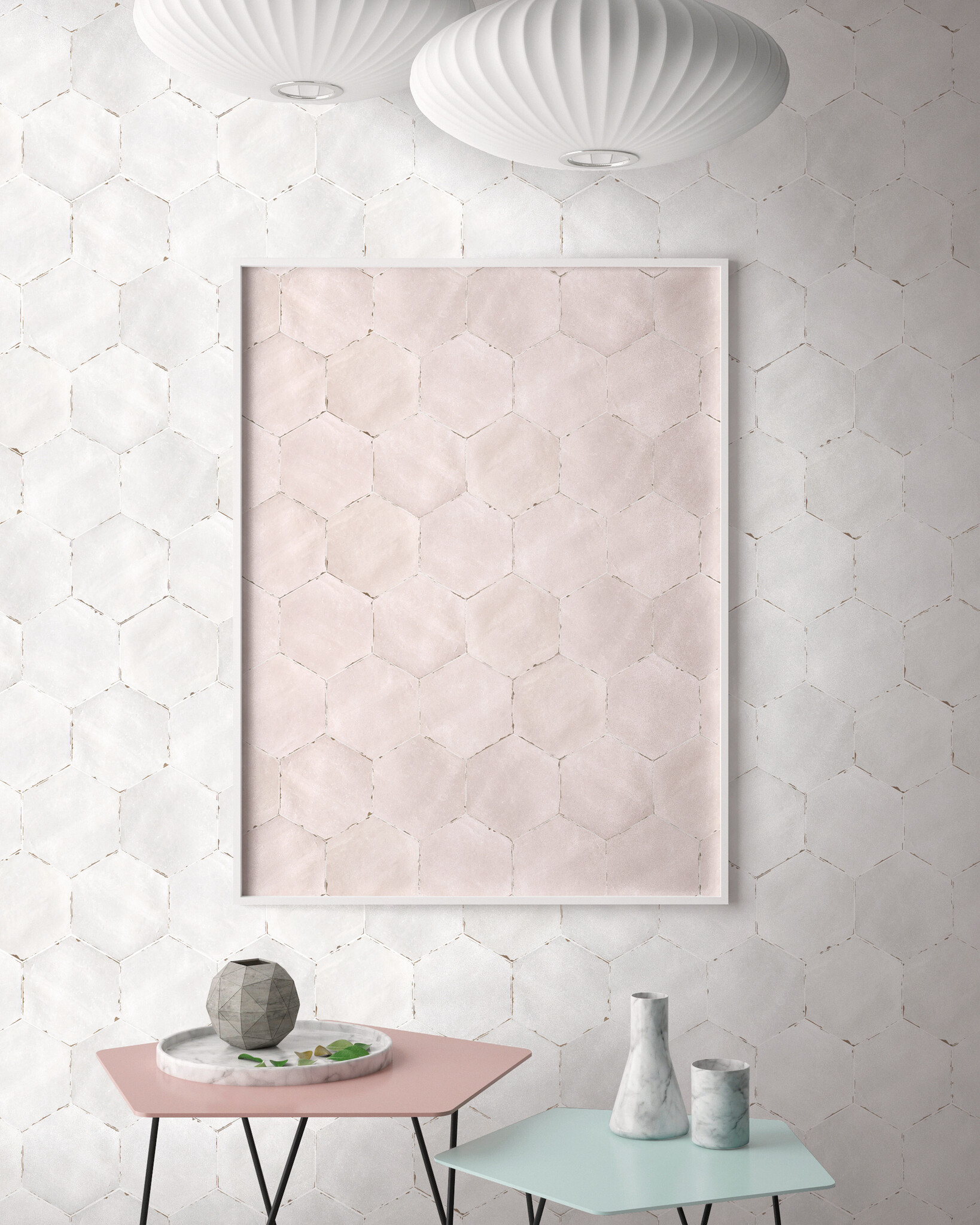 CeraVision Capri Solaro White Zijdeglans Hexagon 14x16