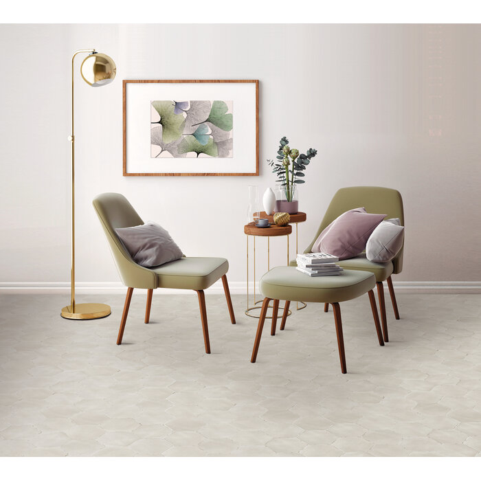 CeraVision Capri Rassa Grey Zijdeglans Hexagon 14x16