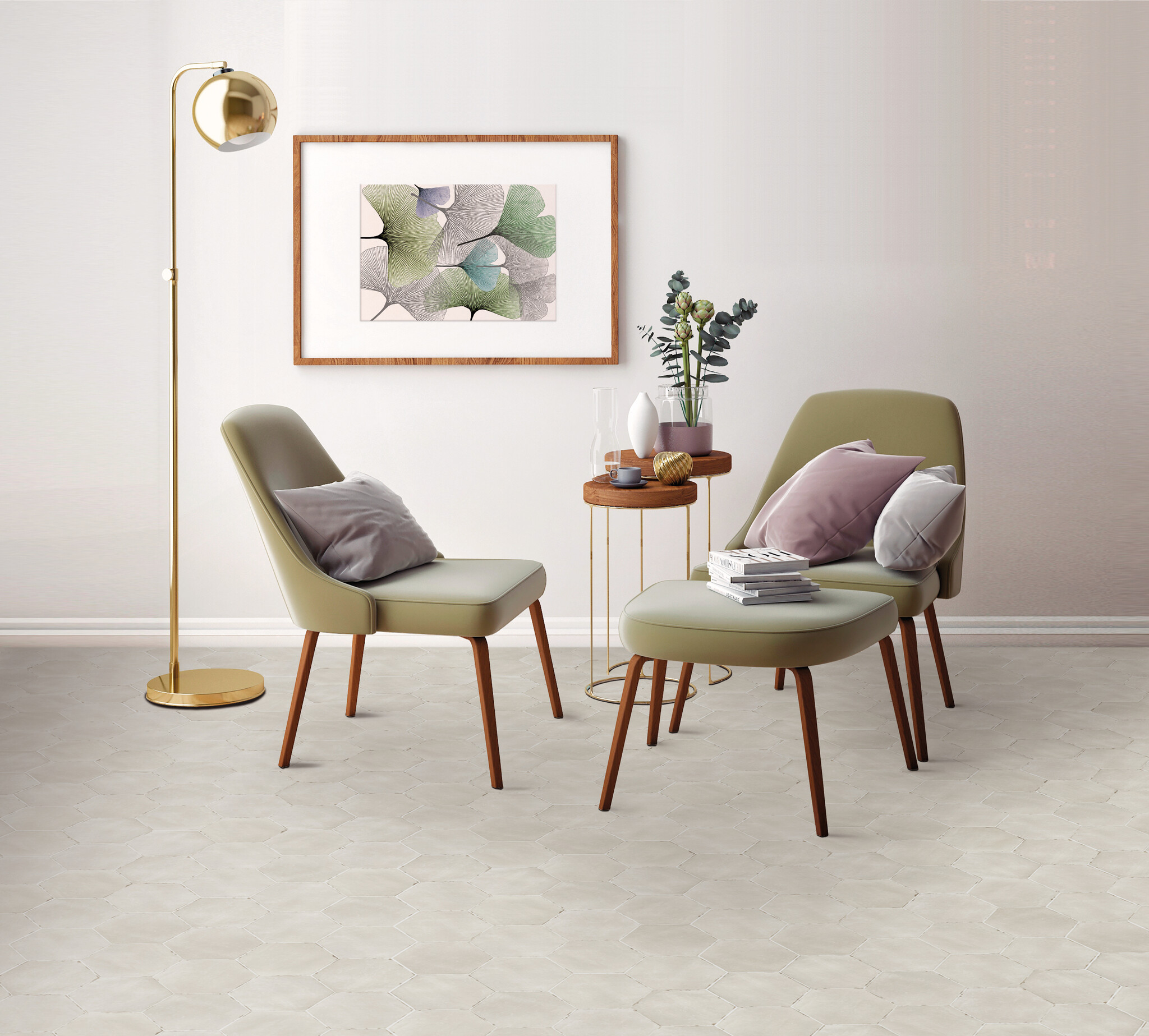 CeraVision Capri Rassa Grey Zijdeglans Hexagon 14x16