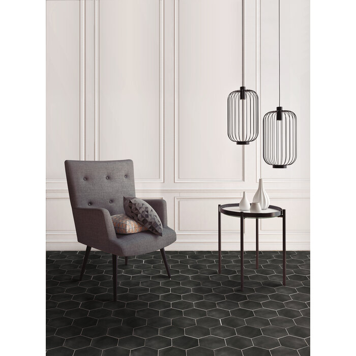 CeraVision Capri Sorrentine Nero Zijdeglans Hexagon 14x16