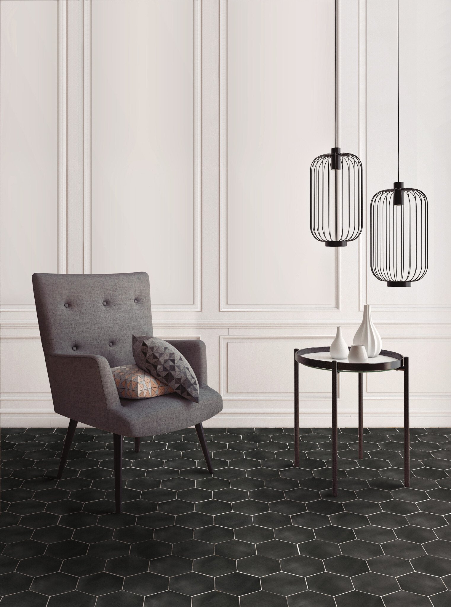 CeraVision Capri Sorrentine Nero Zijdeglans Hexagon 14x16