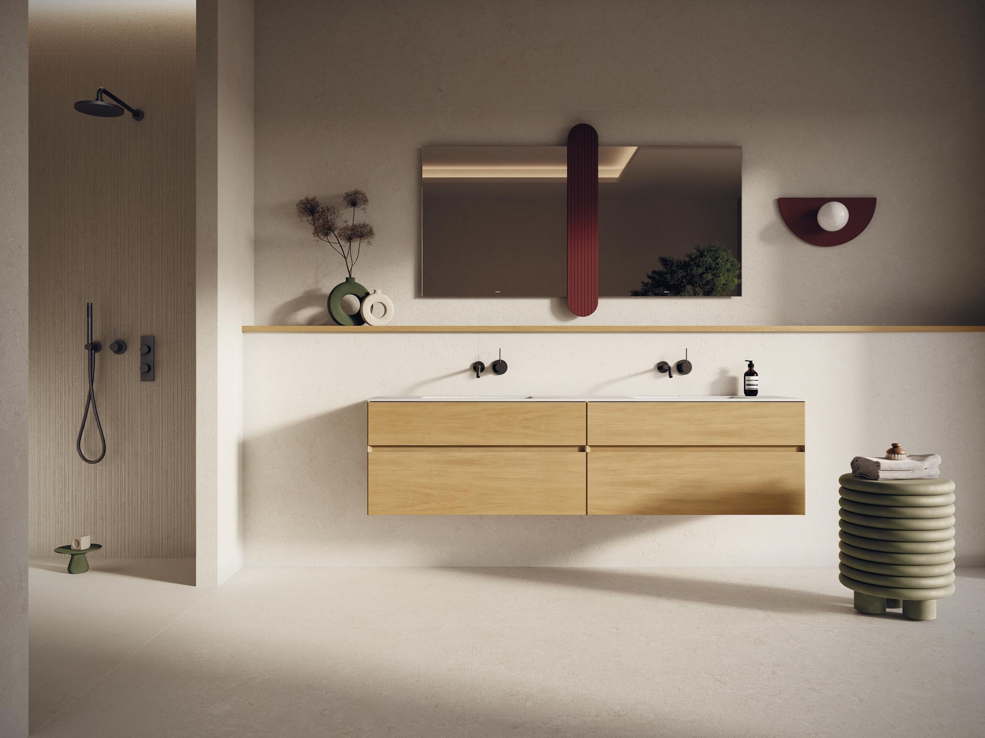 CeraVision Ember Wall Almond Mat Decor 30x90 Rett