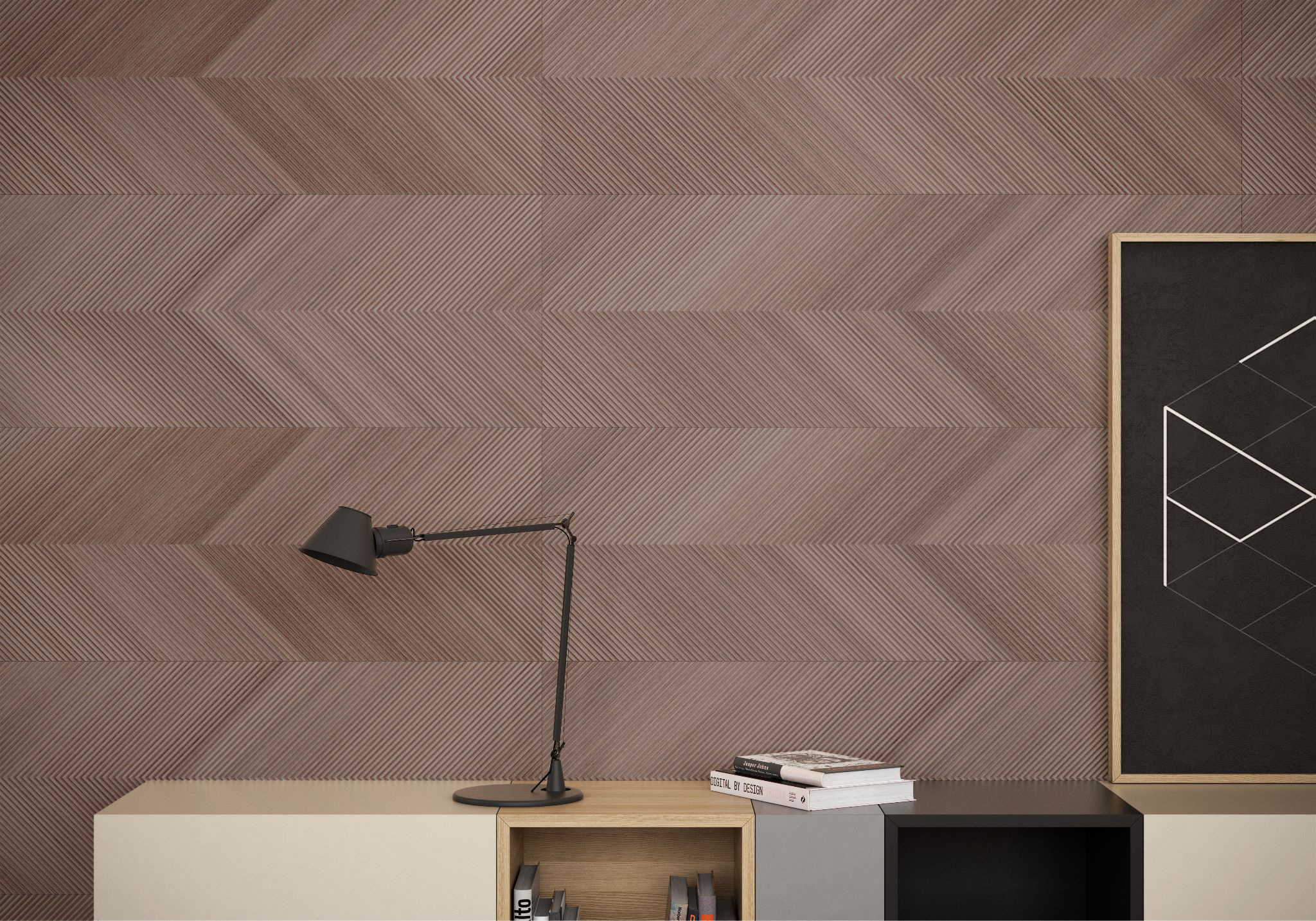 CeraVision Eukalypt Vector Marron Cacao Mat Decor 40x120 Rett