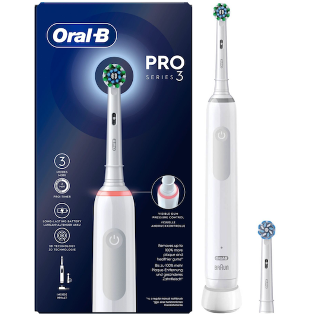 Oral-B Oral-B PRO 3 3000 White Cross Action + 1 extra opzetborstel