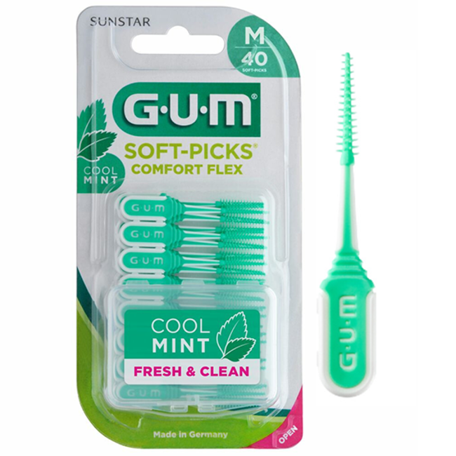 GUM GUM Soft-Picks Comfort Flex Cool Mint Medium - 40 stuks