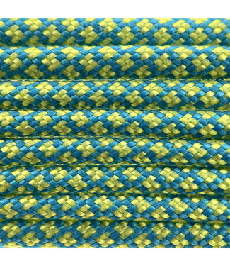 123Paracord Paracord 550 tipo III Cyan scuro/ Banana Giallo Diamond