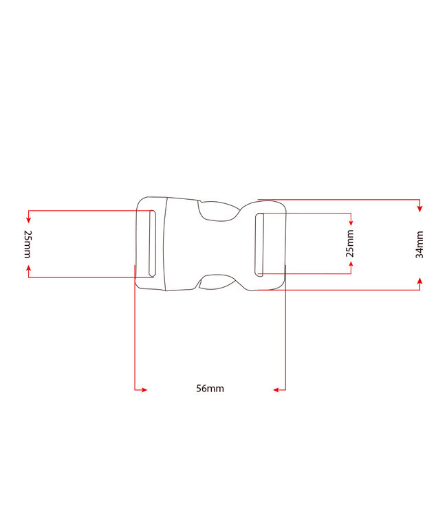 Plastica buckle 25MM LOCK