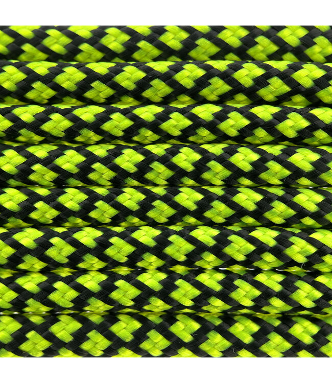 Paracord 550 tipo III Nero & Ultra Neon Giallo Diamond