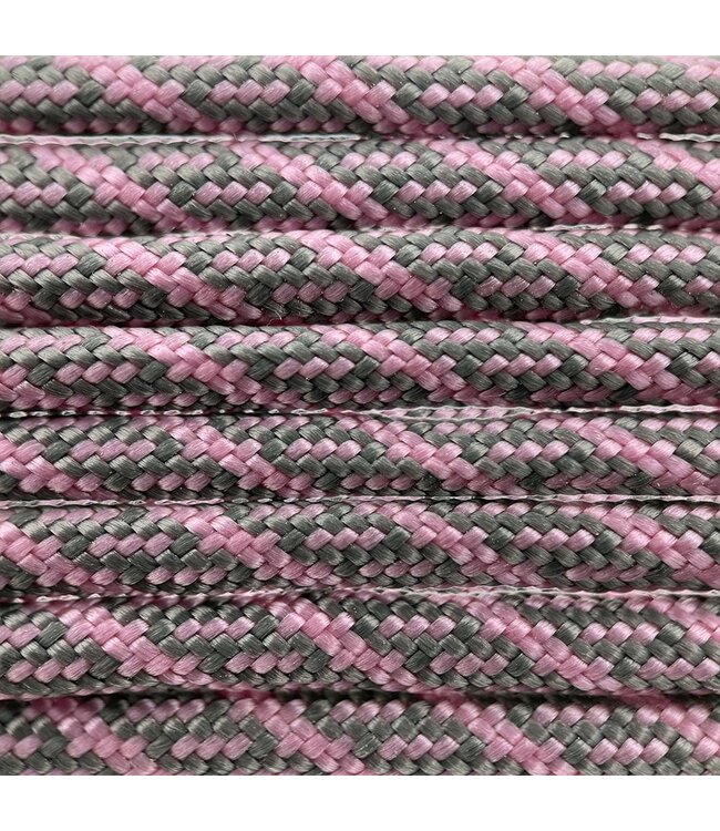 Paracord 550 tipo III Charcoal Grigio / Rosa lavender Helix DNA