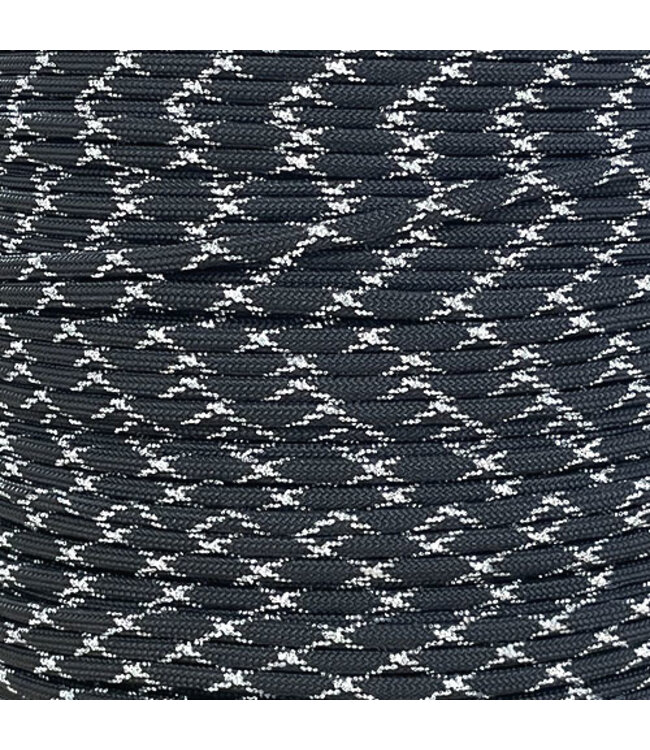 Paracord 550 tipo III Dark Knight Metallic Glitter Black / Silver Tracer X